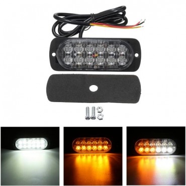 12V-24V 36W 12 LED Recovery Strobe Grill Breakdown Flashing Light Warning Lamp Indicator Lamp