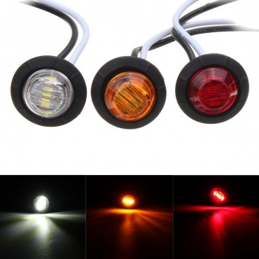 12V 3/4inch Indcator Turn Signal Lights For Boat Truck Trailer Round Side LED Marker