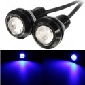 12V 3W 18mm Car Motorcycle LED Eagle Eye Plate License Running DRL Tail Light Lamp