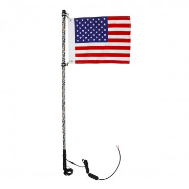 12V 3ft/4ft 5050RGB LED Whip Light Flagpole Lamp With Flag 6000 Colors 300 Modes For Jeep ATV UTV Motorcycle