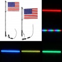 12V 3ft/4ft 5050RGB LED Whip Light Flagpole Lamp With Flag 6000 Colors 300 Modes For Jeep ATV UTV Motorcycle