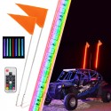 12V 5050 RGB 3ft/4ft/5ft LED Whip Light 30 Mode 13-22W/16-30W Flagpole Banner Lamp With Flag Multi-Color Remote Control For Jeep ATV UTV RZR Motorcycle Truck Off-Road