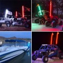 12V 5050 RGB 3ft/4ft/5ft LED Whip Light 30 Mode 13-22W/16-30W Flagpole Banner Lamp With Flag Multi-Color Remote Control For Jeep ATV UTV RZR Motorcycle Truck Off-Road