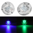 12V 6LED Marine Boat Yacht Stern Navigation Round Light Chrome Transom Mount