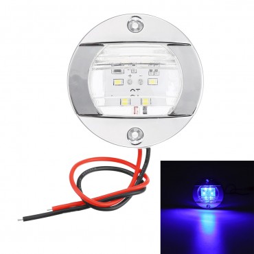 12V 6LED Marine Boat Yacht Stern Navigation Round Light Chrome Transom Mount