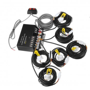 12V HID Bulbs Hide Away Emergency Hazard Warning Flash Strobe Light System Kit