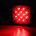 12V LED Square Trailer Tail Lights Truck Brake Stop Lamp Stud Mount Universal