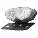 12V Motorcycle 18 LED Tail Brake Light Turn Signal License Plate Lamp Clear Lens