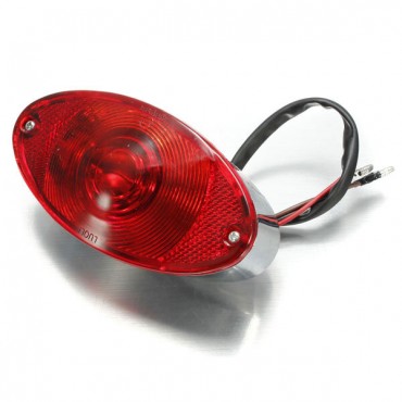 12V Motorcycle Cat Eye Rear Brake Stop Tail Light Red For Harley Chopper