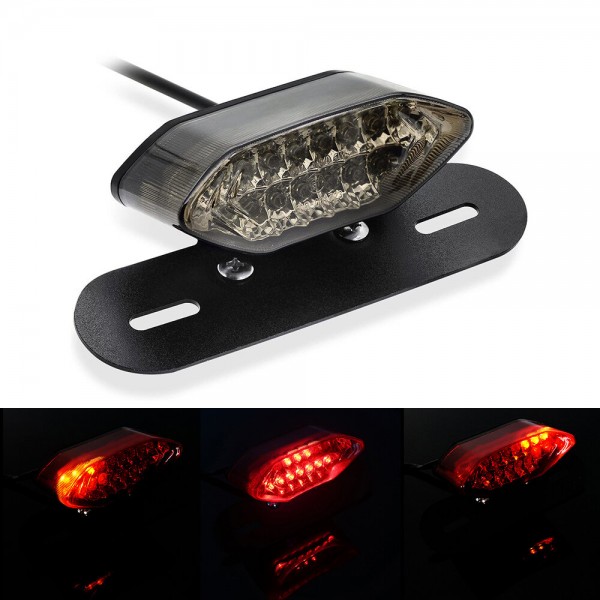 12V Motorcycle Integrated Brake Tail Light & Turn Signals License Plate Light