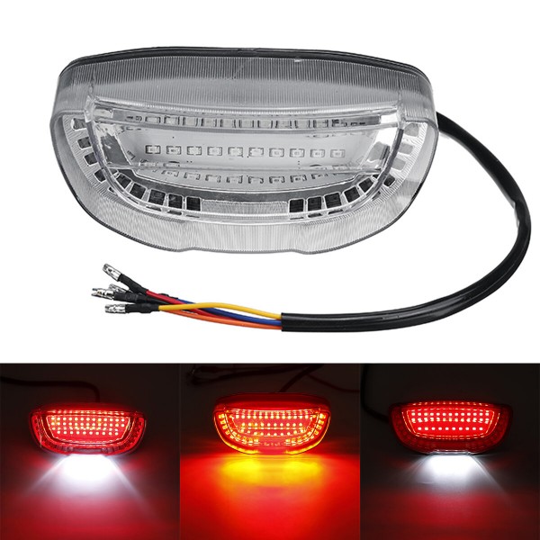 12V Motorcycle LED Tail Light Brake Rear Light Indicator Number Plate Lamp Universal