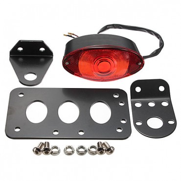 12V SidE-mount License Plate Frame Bracket Tail Light for Harley