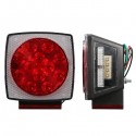 12V Truck Trailer LED Square Rear Brake Lamp Tail Plate Lights Stud Mount Red Orange White