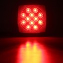 12V Truck Trailer LED Square Rear Brake Lamp Tail Plate Lights Stud Mount Red Orange White