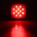 12V Truck Trailer LED Square Rear Brake Lamp Tail Plate Lights Stud Mount Red Orange White