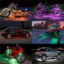 12pcs 5050SMD LED Neon Strip Lamp RGB 24-colors Remote Control Under Glow Lights Decorative Light Strip For Motorcycle Car