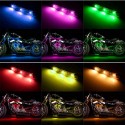 16PCS RGB bluetooth Car Motorcycle LED Light Accent Glow Neon Strip APP Control Kits