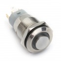 16mm 12V Blue LED Metal 5Pin 1NC 1NO Momentary Push Button Switch With Socket