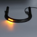 215mm Upswept FlatBlack Cafe Racer Seat Frame Hoop Brat Loop LED Brake Turn Singal Lights