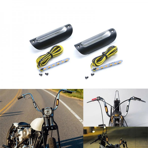 22mm 25mm Motorcycle Amber Signal Light For Harley Glide Touring For 12 16 In. Fat Mini-Ape/Batwing Mini-Ape Handlebar