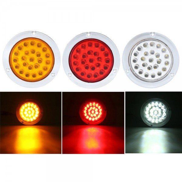 24 LEDs 10-30V Waterproof Indicator Stop Rear Tail Light For Motorcycle Car ATV Boats