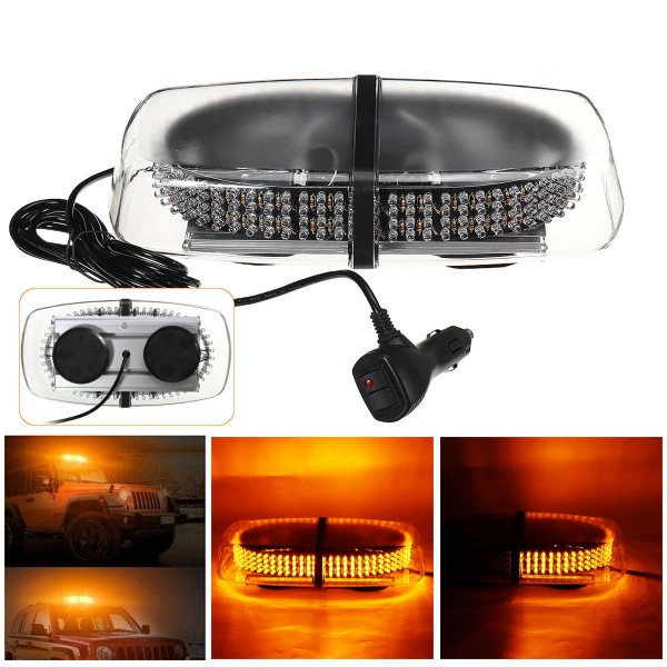 240 LED Amber Warning Strobe Lights Recovery Car Flashing Magnetic Beacon Light