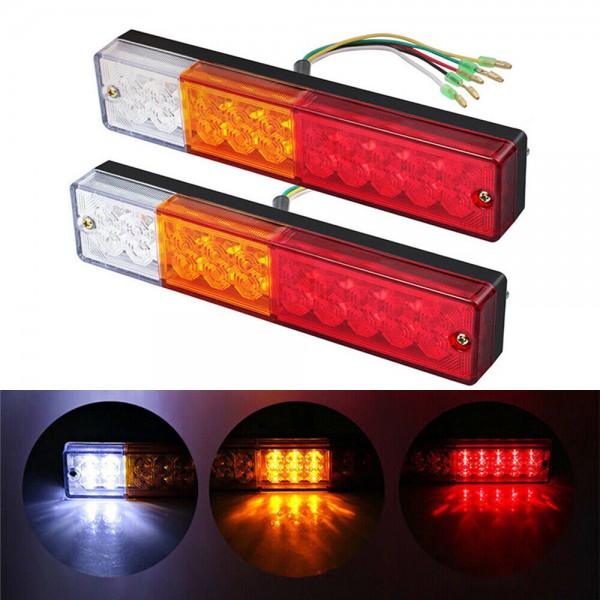 2PCS 10-30V 20 LED Trailer Lights Stop Tail Indicator Reflector Truck Camper Light