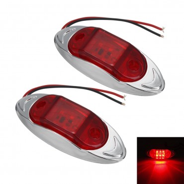 2PCS 24V 6LED Side Marker Lights Indicator Car Trailer Truck Lorry Van Lamp