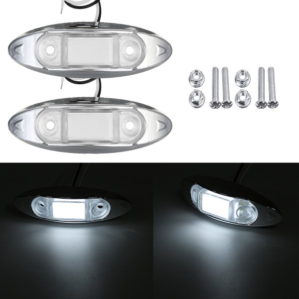 2PCS 3 LED Side Marker Lights Position Lamp For Car Truck Trailer Lorry