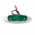 2Pcs Green 3LED 24V Side Marker Indicator Light Clearance Lamp Truck Trailer Lorry Van