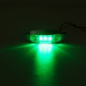 2Pcs Green 3LED 24V Side Marker Indicator Light Clearance Lamp Truck Trailer Lorry Van