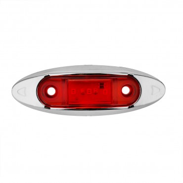 2Pcs Red 3LED 24V Side Marker Indicator Light Clearance Lamp Truck Trailer Lorry Van