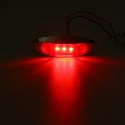 2Pcs Red 3LED 24V Side Marker Indicator Light Clearance Lamp Truck Trailer Lorry Van