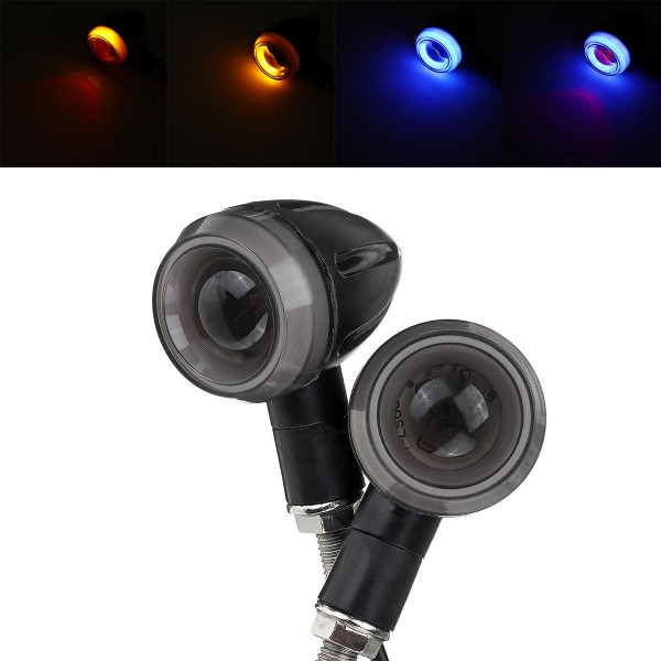 2pc Motorcycle Motorbike Turn Signal Lights LED Indicator Blinker Handle Bar End