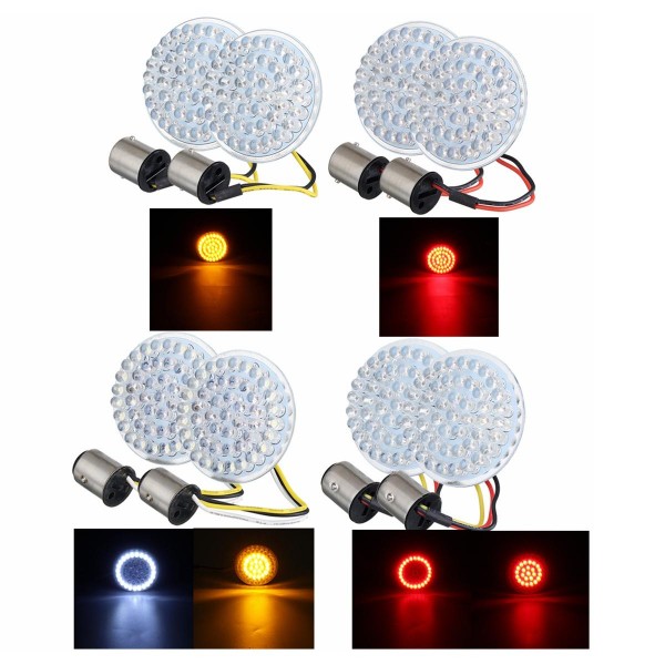 2pcs Motorcycle LED Brake Tail Light Turn Signal Lamp Bulbs 1156 / 1157 For Harley