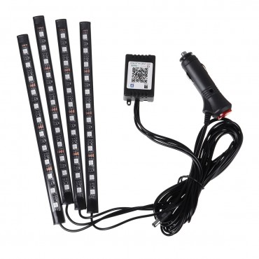 4PCS 12 LED Strip Light RGB Voice / APP Control Fairy Lights Lamp Party Waterproof