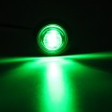 4pcs 12V/24V Green Mini Round LED Button Side Marker Lights Lamps Truck Trailer