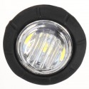 4pcs 12V/24V White Mini Round LED Button Side Marker Lights Lamps Truck Trailer