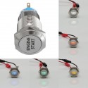 5 Colors 19mm Latching Engine Start Led Metal Switch Push Button Lighted 12V