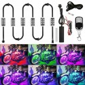 6 Pods Motorcycle ATV RGB LED Neon Under Glow Light Strip Kit Atmosphere Lights
