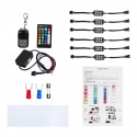 6PCS Car Motorcycle ATV Strip RGB LED Remote Under Glow Neo Multi Color Light Kit