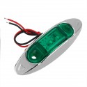 6Pcs Green 3LED 24V Side Marker Indicator Light Clearance Lamp Truck Trailer Lorry Van