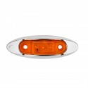6Pcs Yellow 3LED 24V Side Marker Indicator Light Clearance Lamp Truck Trailer Lorry Van