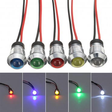 8mm LED Indicator Warning Light Metal Pilot Panel Dashboard Auto Car Boat Motorcycle