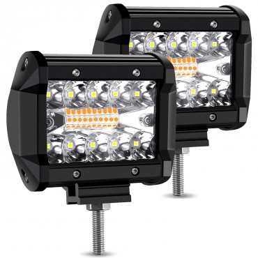 2pcs 4 Inch 10-32V 12800lm LED Light Bar IP68 Waterproof For Jeep MotorcycleTruck ATV Universal