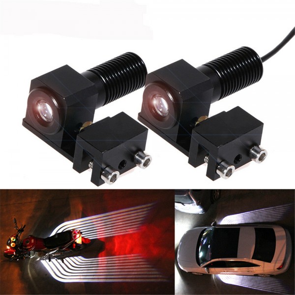 Car/Motorcycle LED Decoration Lights Emergency Signal Wings Lamp Projector Fog Warning