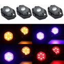 Colorful 2 X 3FT LED Whip Light + 4 PODS Under Car Glowing Lights Strobe bluetooth APP Control For Jeep ATV