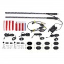 Colorful 2 X 3FT LED Whip Light + 4 PODS Under Car Glowing Lights Strobe bluetooth APP Control For Jeep ATV