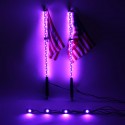 Colorful 2 X 3FT LED Whip Light + 4 PODS Under Car Glowing Lights Strobe bluetooth APP Control For Jeep ATV