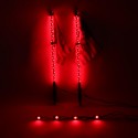 Colorful 2 X 3FT LED Whip Light + 4 PODS Under Car Glowing Lights Strobe bluetooth APP Control For Jeep ATV